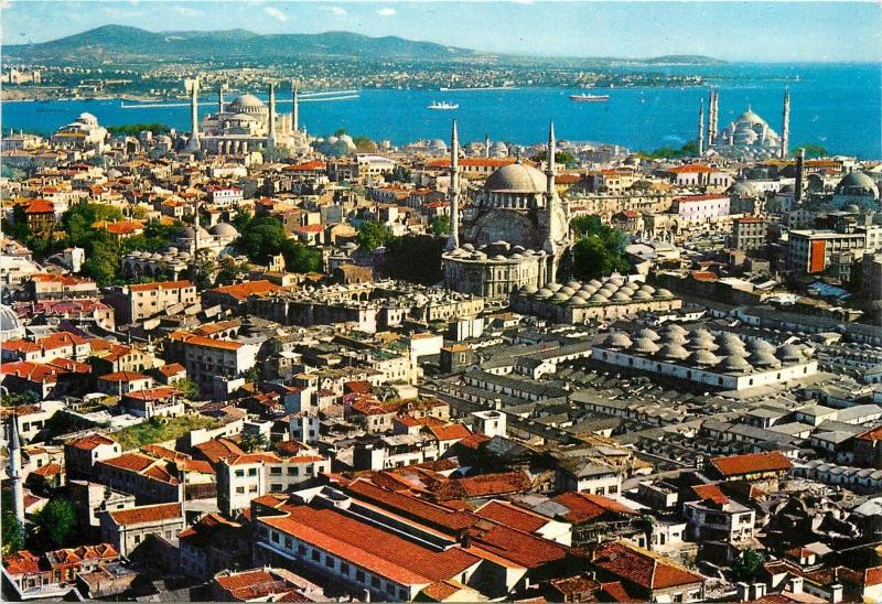 Turkey Istanbul St. Sophia and the Blyue Mosque in the old city