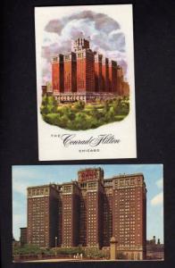 IL 2 Conrad Hilton Hotel Postcards CHICAGO ILLINOIS PC