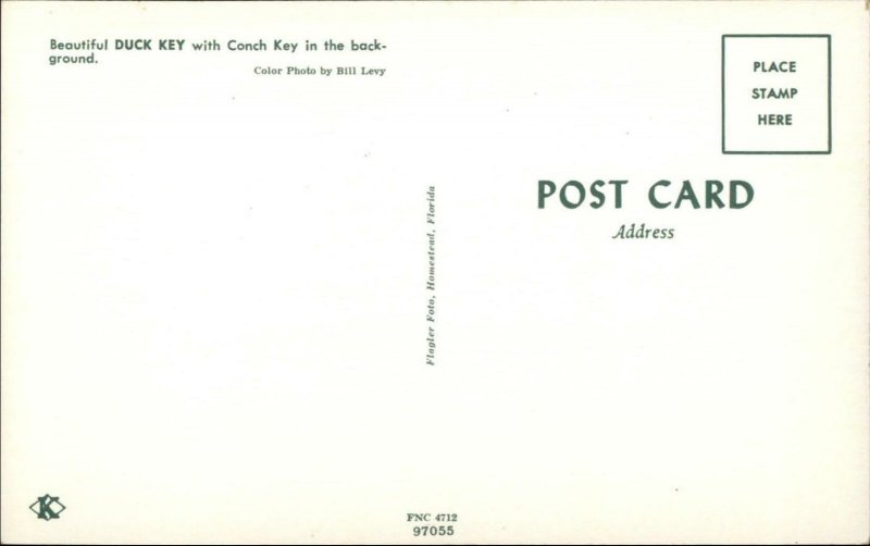 Duck Key Monroe County Florida Old Postcard