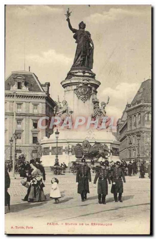 Old Postcard Paris Statue of the Republic Army Soldiers