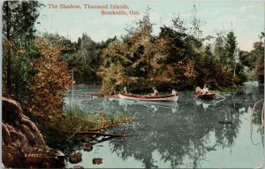 Brockville Ontario The Shadow Thousand Islands Boats Rowboat c1916 Postcard H19