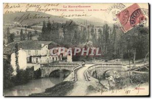 Old Postcard Plan Pres Cazeres The Two Bridges