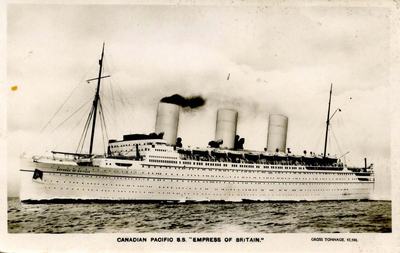 Canadian Pacific Lines - SS Empress of Britain (sunk 1940)    RPPC