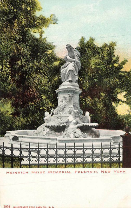 Heinrich Heine Memorial Fountain NYC UDB c1905 VTG P150 