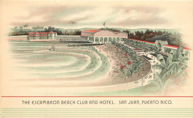 Vintage Postcard The Escambron Beach Club and Hotel San Juan Puerto Rico