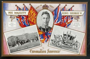 Mint England Souvenir Picture Postcard King George VI Coronation KGVI 1937