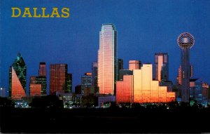 Texas Dallas Skyline At Night
