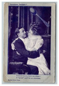Vintage 1900's Photo Postcard Spooners Delight Woman on Man's Lap