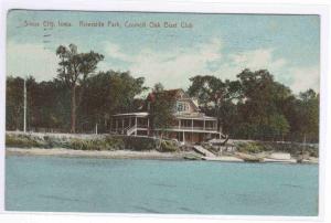 Council Oak Boat Club Sioux City Iowa 1912 postcard