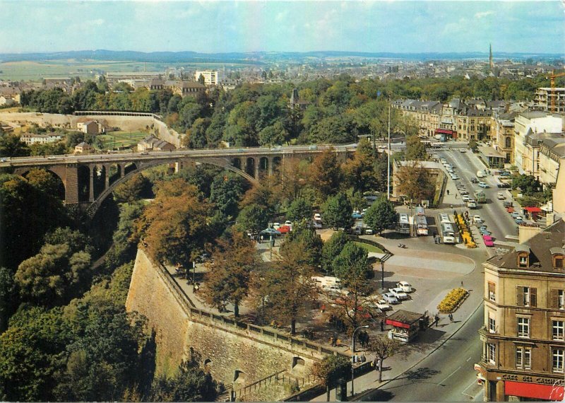 Postcard Luxembourg place de la constitution et boulevard roosevelt bridge city