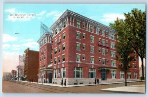 Durham North Carolina NC Postcard Malbourne Hotel Building Street Scenery