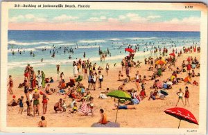 Postcard BEACH SCENE Jacksonville Florida FL AO7470