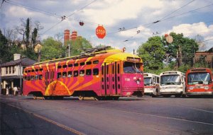 Pittsburgh PA, Pennsylvania - Colorful Trolley departing South Hills Junction