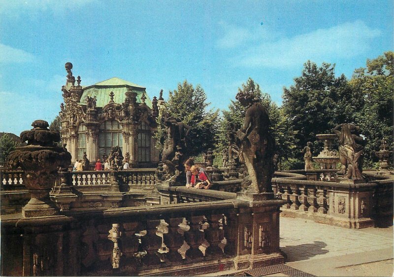 Germany Postcard Dresden Zwinger terrace with Wall Pavilion