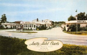 Cincinnati Ohio 1950s Postcard Amity Hotel Courts