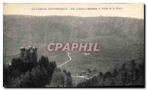 Postcard Old Picturesque Cantal Chateau Anjony and Valle of the Dora