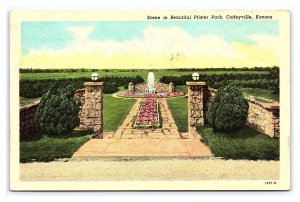 Postcard Scene In Beautiful Pfister Park Coffeyville Kansas c1952 Postmark