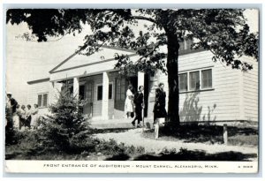 1939 Front Door Entrance Auditorium Mount Carmel Alexandria Minnesota Postcard