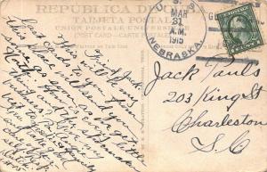 1915 Ship Cancel, U.S.S.  Nebraska,Card and Message from Cuba , Old Postcard