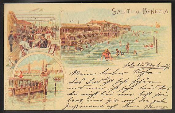 Gruss Aus Venice Italy Reproduction Post Card PPC42