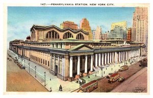 Postcard TRAIN STATION SCENE New York City New York NY AT7101