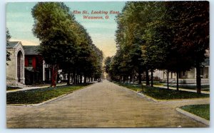 WAUSEON, Ohio OH ~ ELM STREET Scene c1910s Fulton County Postcard