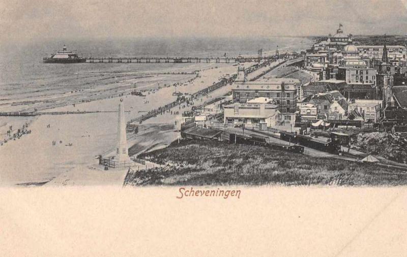 Scheveningen Netherlands Beach Birds Eye View Pier Lighthouse Postcard J80290