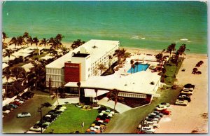 1958 Pan American Motel Collins Ave. Miami Beach Florida FL Pool Posted Postcard