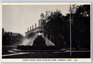 Fremont Ohio Postcard Court House Fountain Park Exterior c1920 Vintage Antique