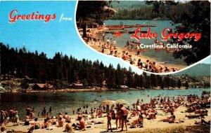 Crestline, California - Greetings from Lake Gregory - in the 1950s