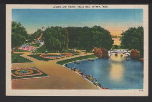 Michigan DETROIT Lagoon and Mound, Belle Isle ~ Linen