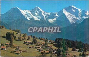 Postcard Modern Beatenberg Waldegg mit Eiger Monch und Jungfrau