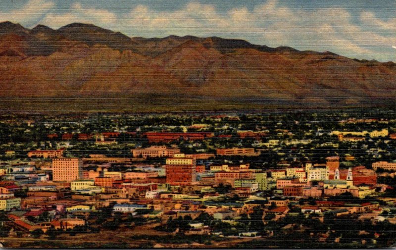 Arizona Tucson As Seen From A Mountain Curteich