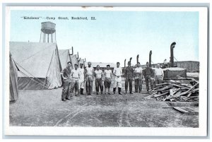 c1910 Kitchens Soldiers Camp Grant Rockford Illinois IL Vintage Antique Postcard