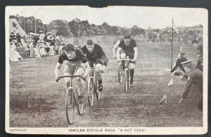 Mint USA Real Picture Postcard 20 Miles Bicycle Race “A Hot Pace”