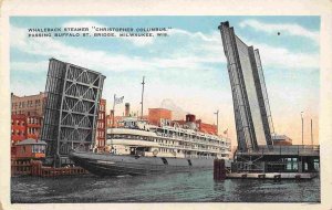 Whaleback Steamer Christopher Columbus Milwaukee Wisconsin 1920s postcard