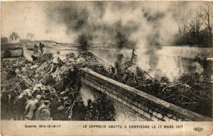 CPA Le Zeppelin abattu a COMPIEGNE le 17 mars 1917 (377816)