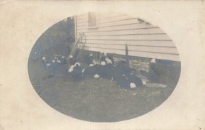 WALTON NEW YORK NY~FANCY CHICKENS-SELLING MESSAGE~1909 REAL PHOTO POSTCARD