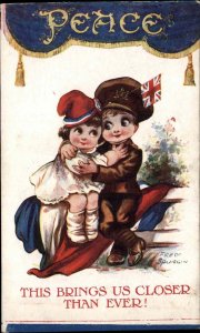 Patriotic Military Children WWI Peace Fred Spurgin Comic ENGLAND c1915 Postcard