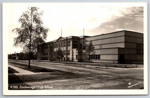 Anchorage Alaska~High School~Gave Blood Here~Homes on Dirt Road~1962 RPPC