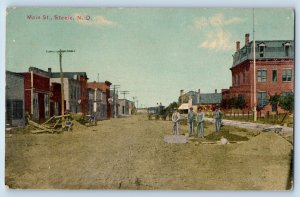 Steele North Dakota ND Postcard Main St. Exterior Building c1910 Vintage Antique