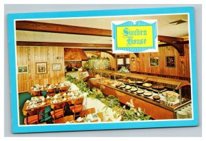 Vintage 1960's Advertising Postcard Sweden House Smorgasbord Restaurant IL & FL