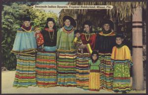 Seminole Indian Squaws,Tropical Hobbyland,Miami,FL Postcard