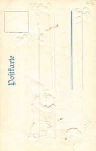 Pentecost Humanized Dwarf Carves Tree Mushroom embossed postcard C318