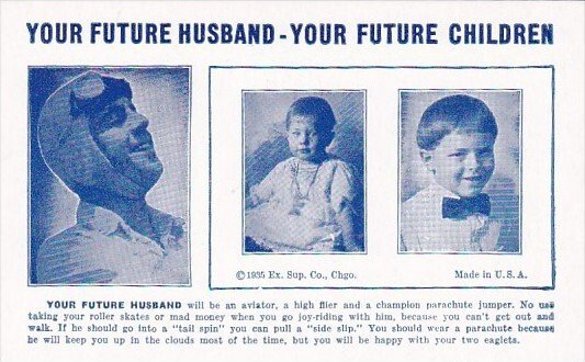 Humour Vintage Arcade Card Your Future Husband Will Be An Aviator