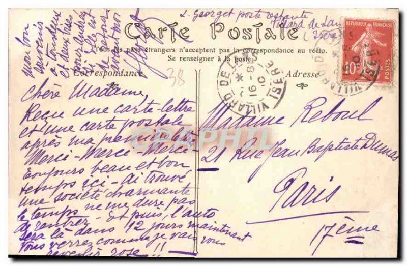 Old Postcard Sassenage Blue Chasm