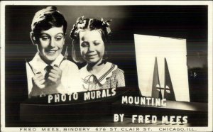 Photo Murals Mountaing Fred Mees Chicago IL Real Photo Card - Blank Back