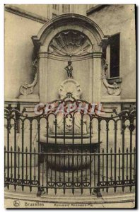 Old Postcard Monument Brussels Manneken Pis