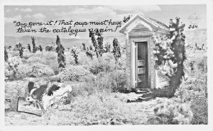 THAT PUP MUST HAVE TAKEN THE OUTHOUSE CATALOGUE-FRASHERS REAL PHOTO POSTCARD