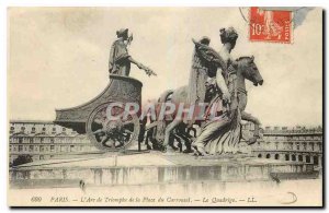 Old Postcard Paris Arc de Triomphe to the Place du Carrousel The Quadriga